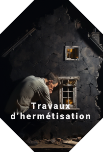 un homme qui répare les murs d'une maison